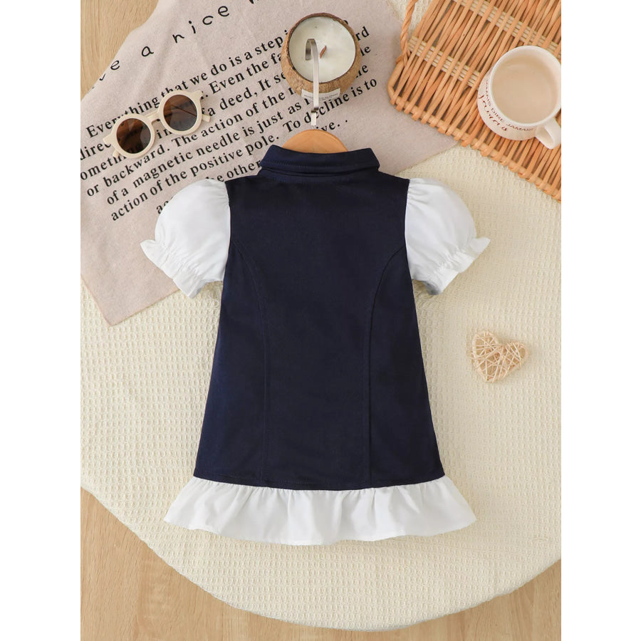 Children’s Embroidered Ruffled Hem Polo Dress Apparel and Accessories