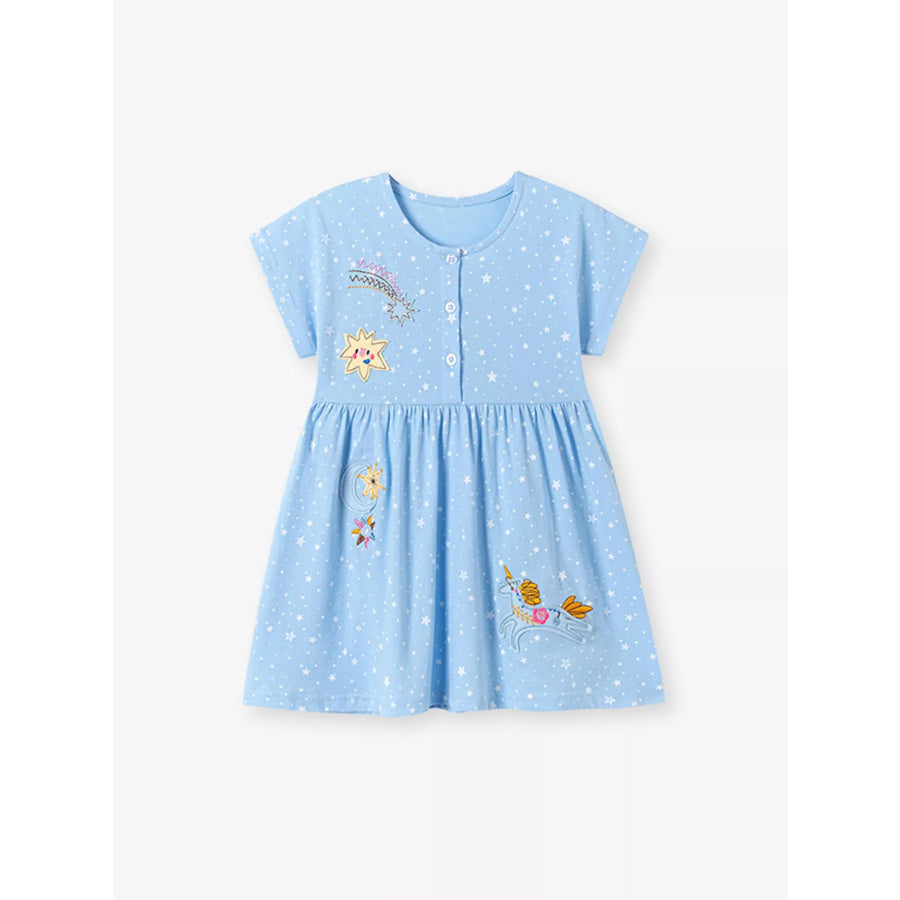 Children’s Embroidered Short Sleeve Dress Apparel and Accessories