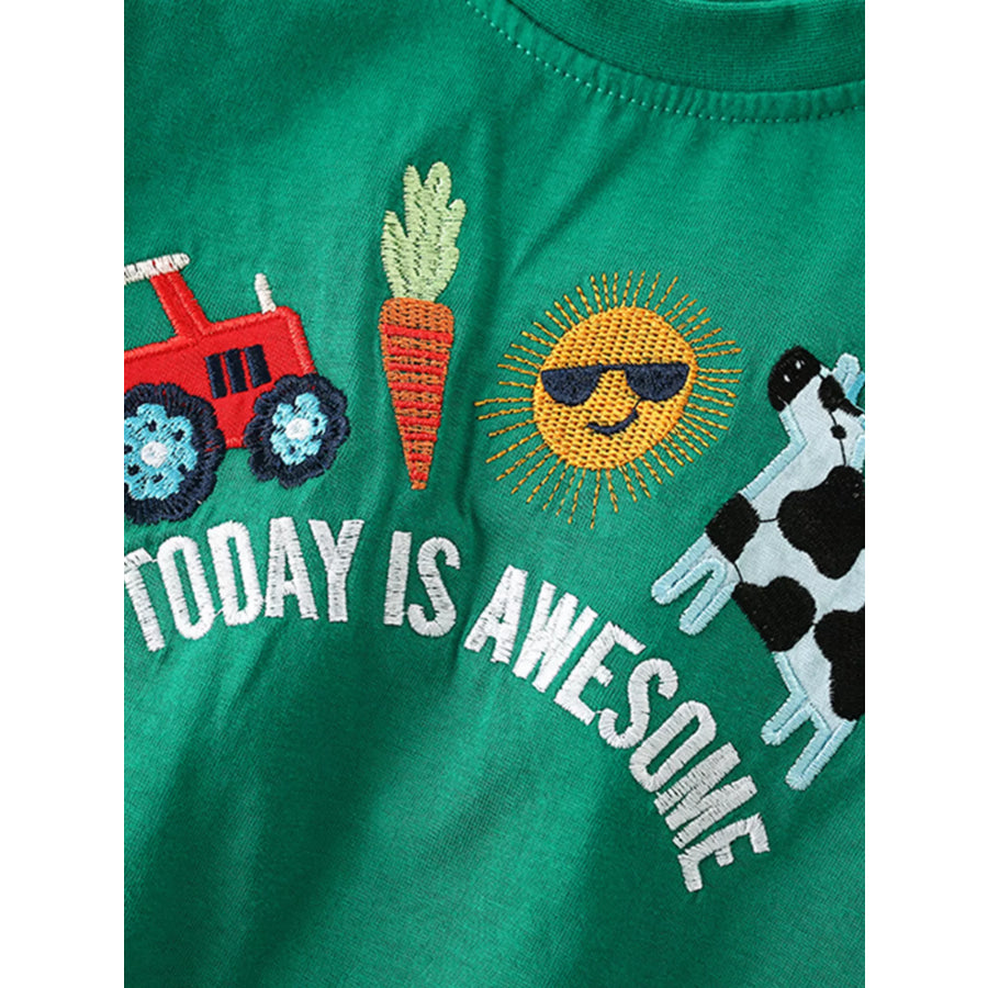Children’s Embroidered Short Sleeve T-Shirt Apparel and Accessories
