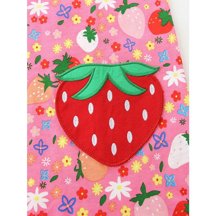 Children’s Embroidered Strawberry Print Sleeveless Dress Apparel and Accessories