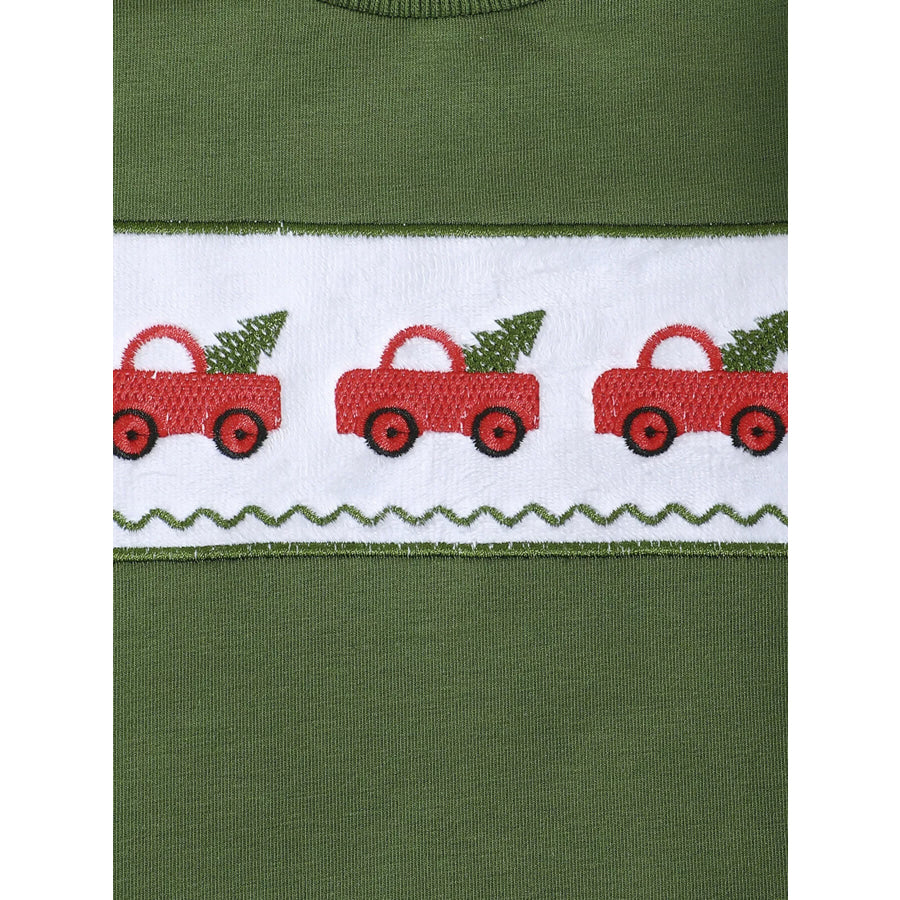 Children’s Embroidered Sweatshirt and Gingham Pants Set Apparel and Accessories