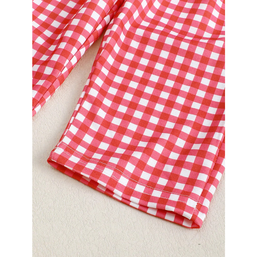 Children’s Embroidered Sweatshirt and Gingham Pants Set Apparel and Accessories
