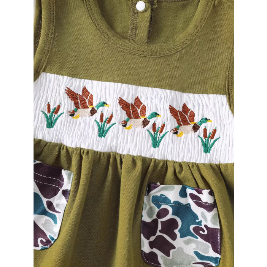 Children’s Embroidered Top and Camo Bottom Set Apparel and Accessories