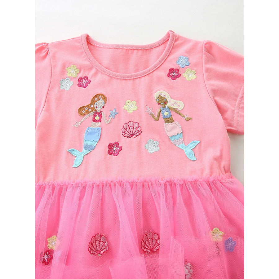 Children’s Embroidered Tulle Dress Apparel and Accessories