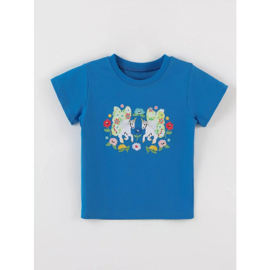Children’s Embroidered Unicorn T-Shirt Apparel and Accessories