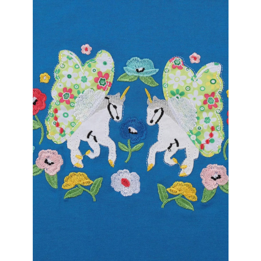 Children’s Embroidered Unicorn T-Shirt Apparel and Accessories