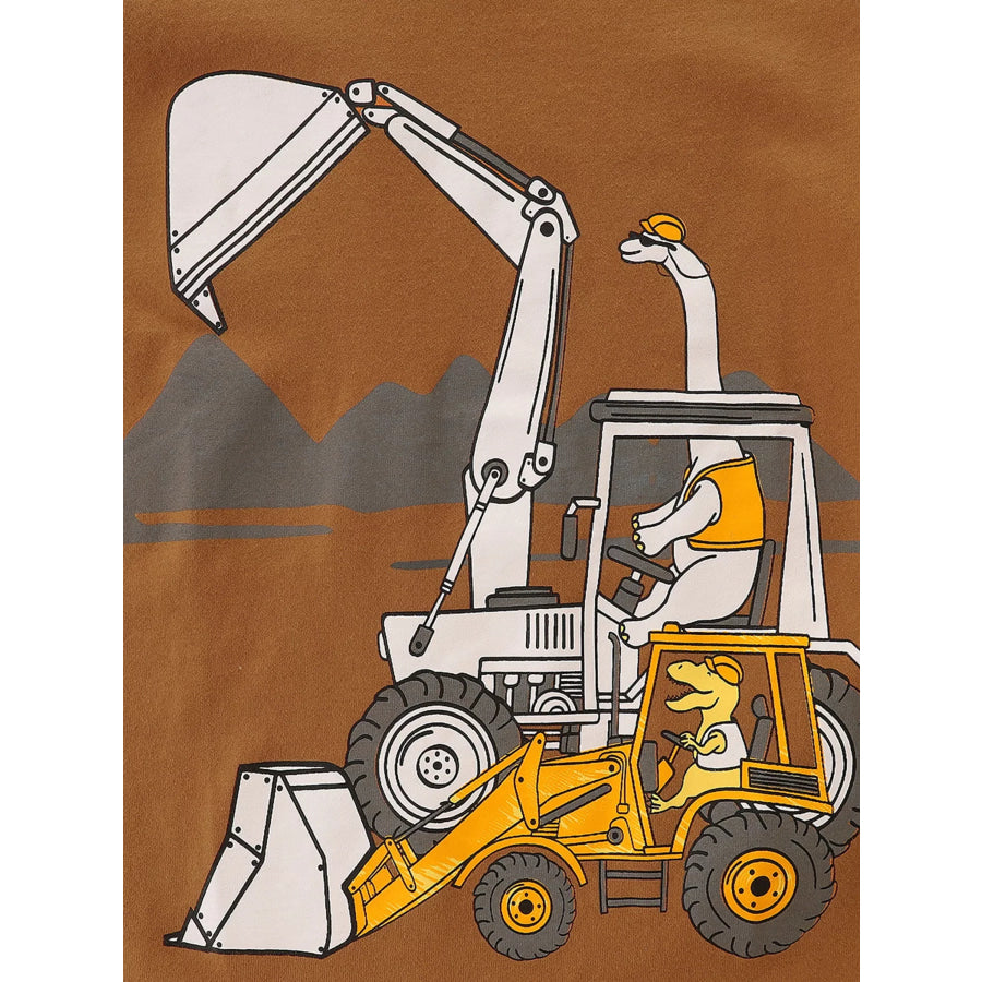 Children’s Excavator & Dinosaur Graphic T-Shirt Apparel and Accessories