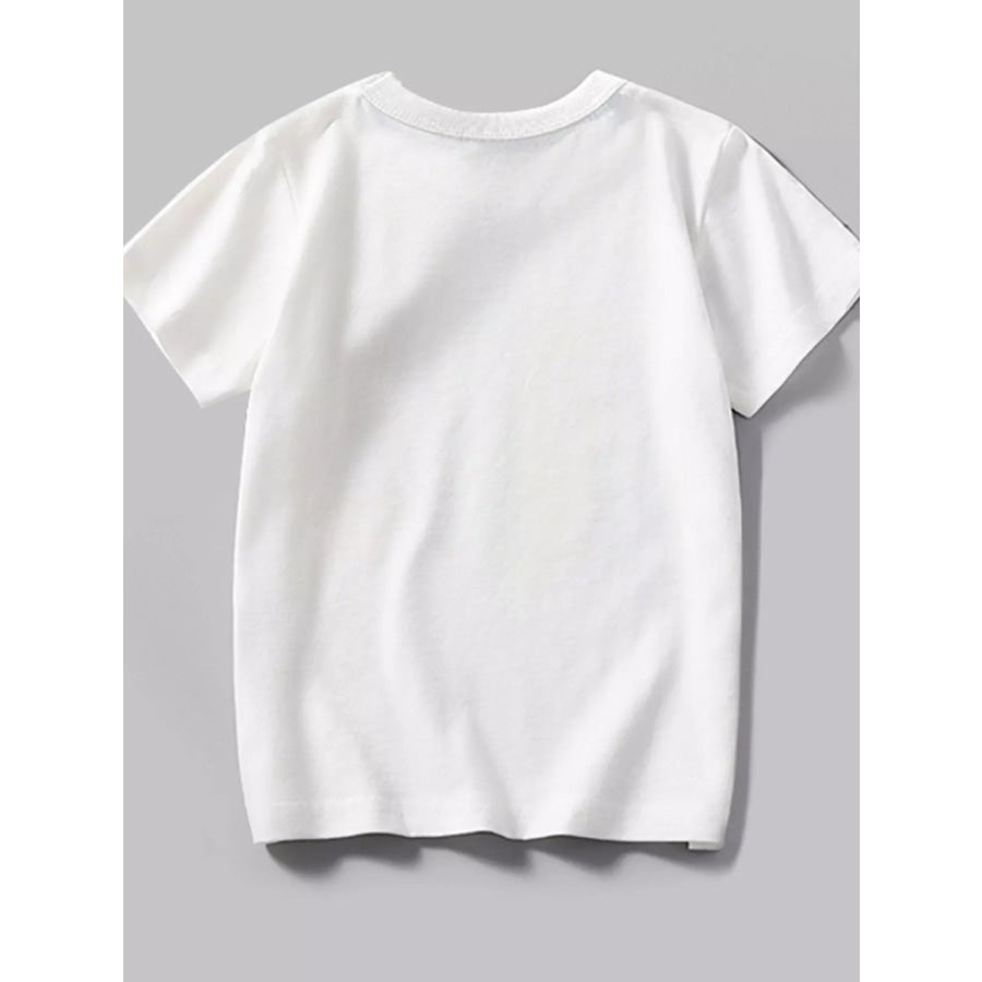 Children’s Excavator Graphic Round Neck Tee Apparel and Accessories