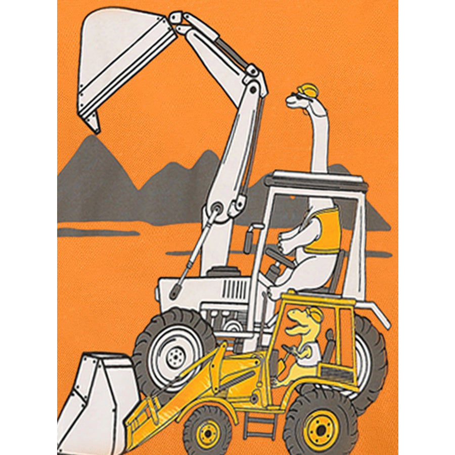 Children’s Excavator Graphic Short Sleeve T-Shirt Apparel and Accessories