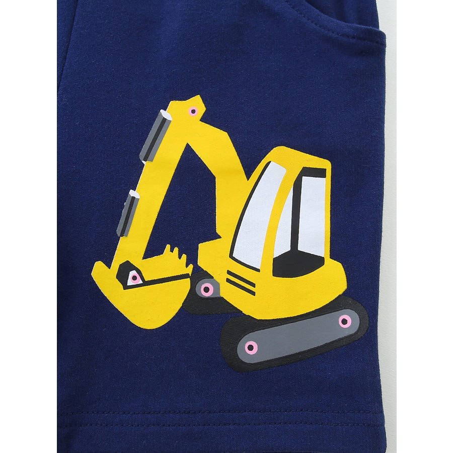 Children’s Excavator Print Drawstring Shorts Apparel and Accessories