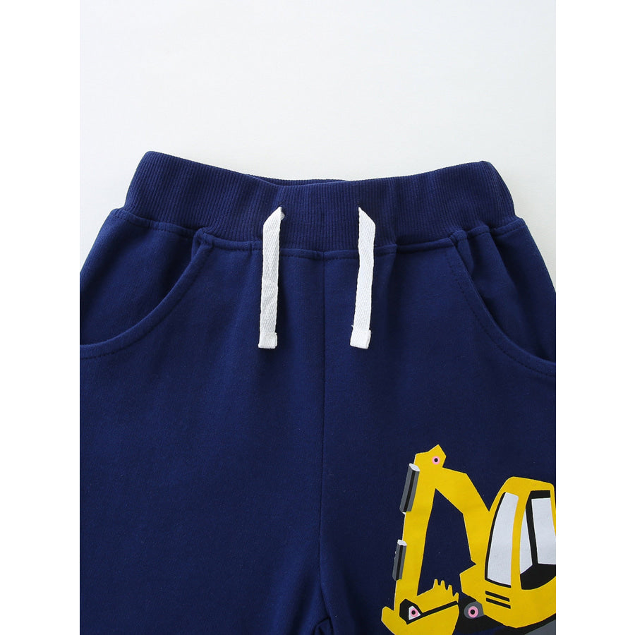 Children’s Excavator Print Drawstring Shorts Apparel and Accessories
