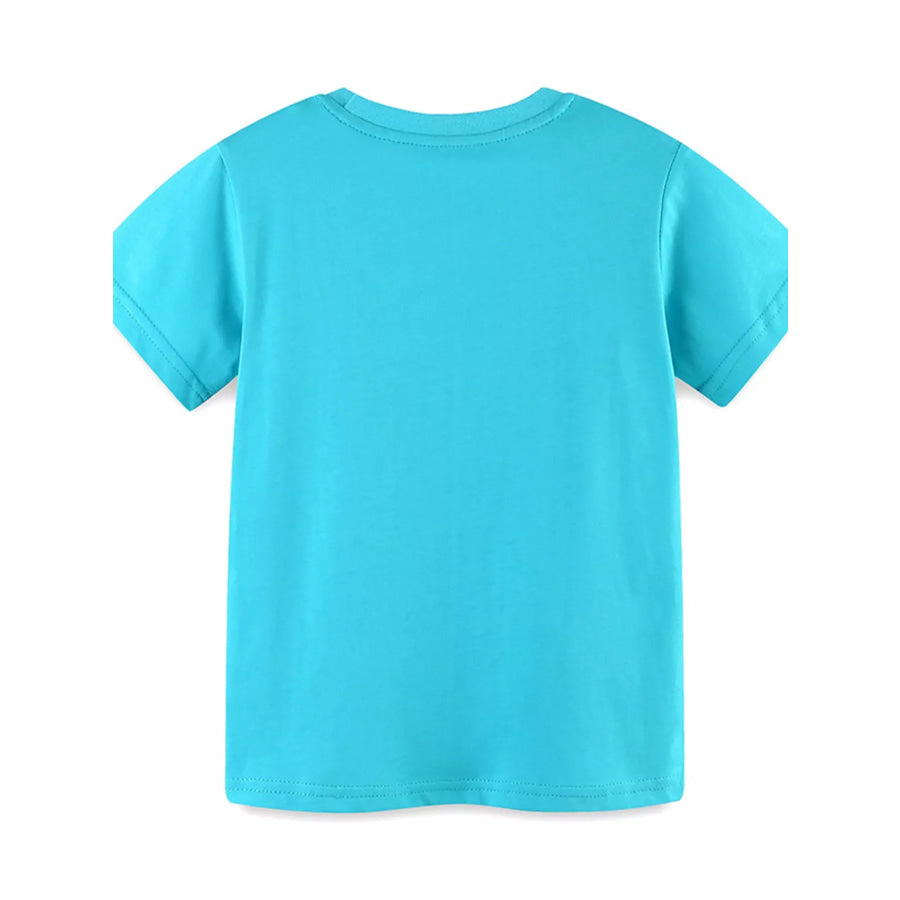 Children’s Excavator Print Round Neck T-Shirt Apparel and Accessories