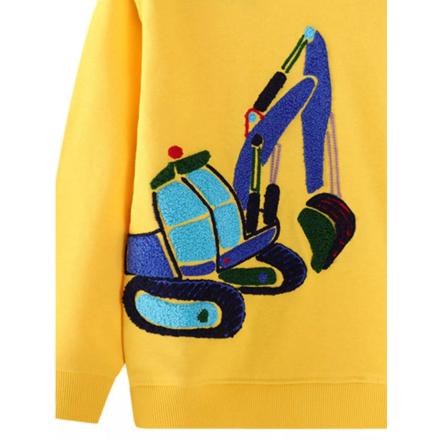 Children’s Excavator Round Neck Sweatshirt Apparel and Accessories