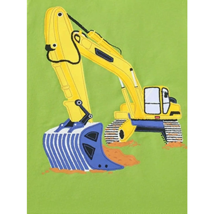 Children’s Excavator Short Sleeve T-Shirt Apparel and Accessories