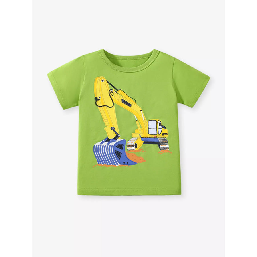 Children’s Excavator Short Sleeve T-Shirt Apparel and Accessories