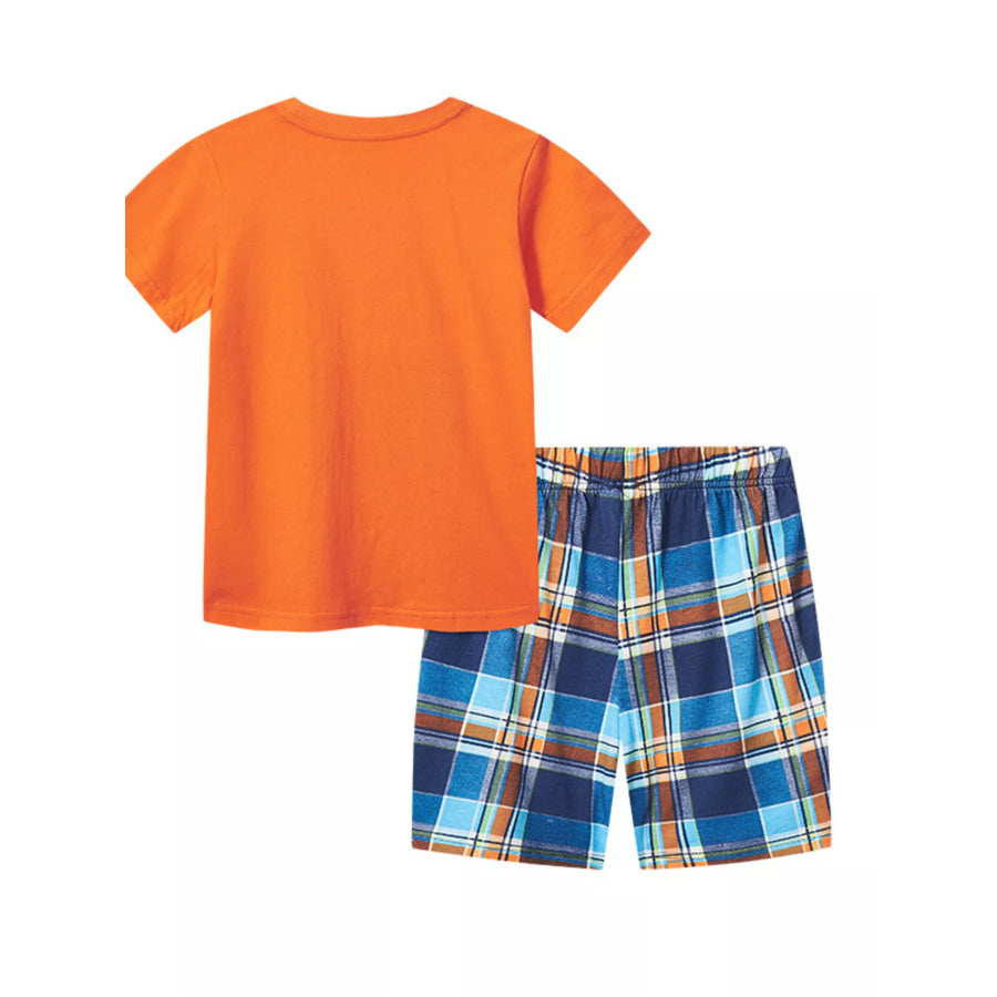 Children’s Excavator Short Sleeve Tee and Shorts Pajama Set Apparel and Accessories