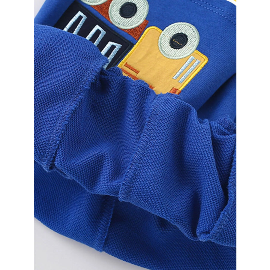Children’s Excavator & Truck Embroidered Two-Piece Set Apparel and Accessories