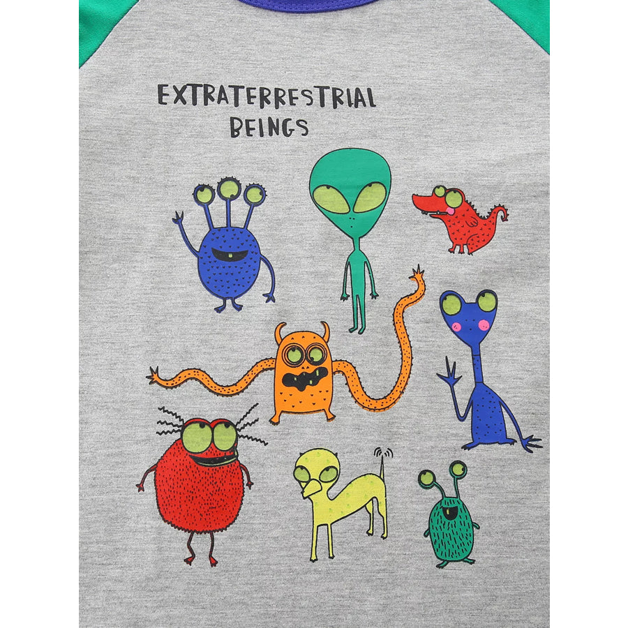 Children’s ’Extraterrestrial Beings’ Graphic Long Sleeve T-Shirt Apparel and Accessories