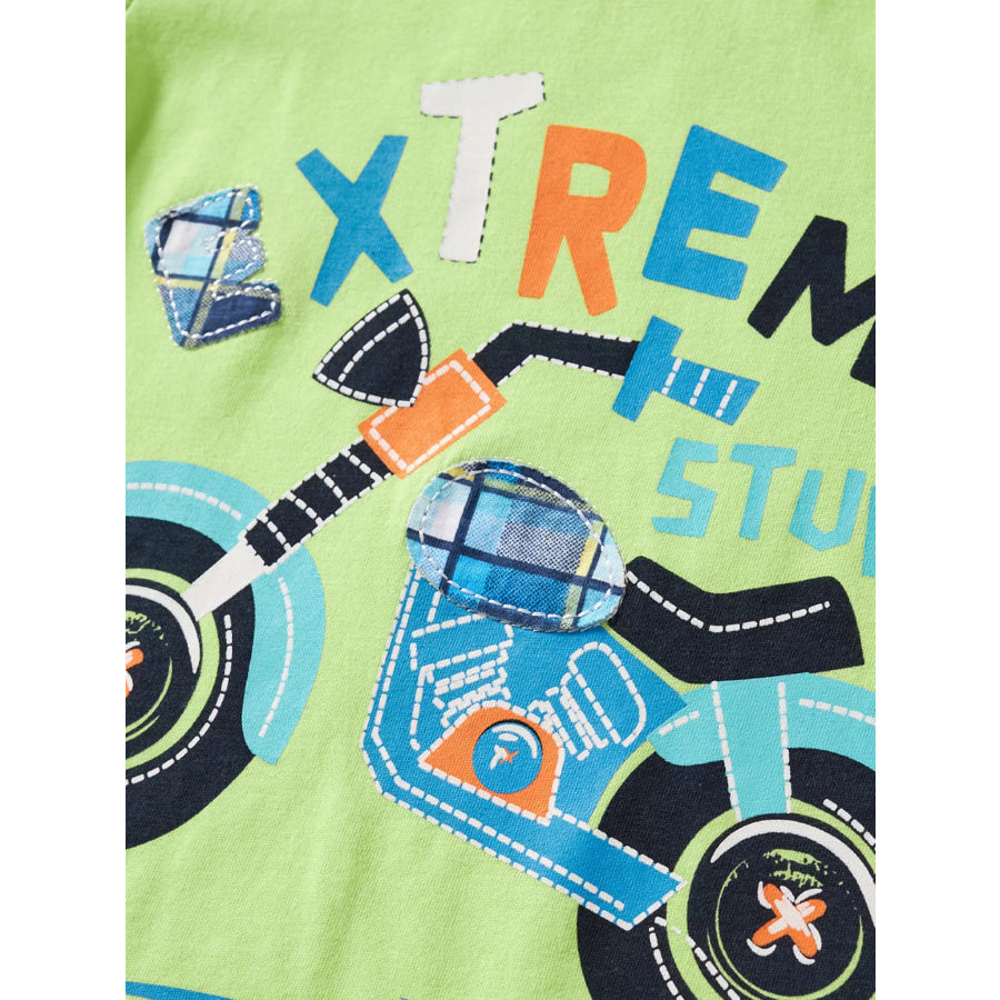 Children’s Extreme Stunts Motorcycle Graphic T-Shirt and Shorts Set Apparel and Accessories