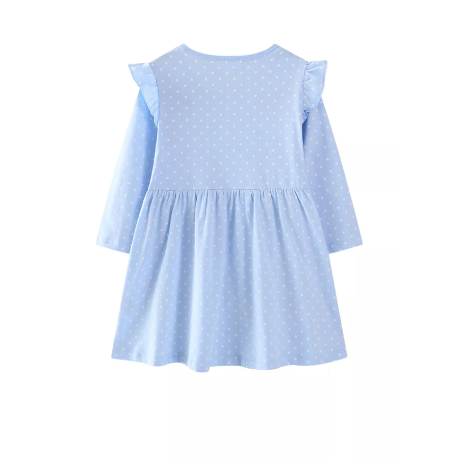 Children’s Fairy Embroidered Long Sleeve Polka Dot Dress Apparel and Accessories