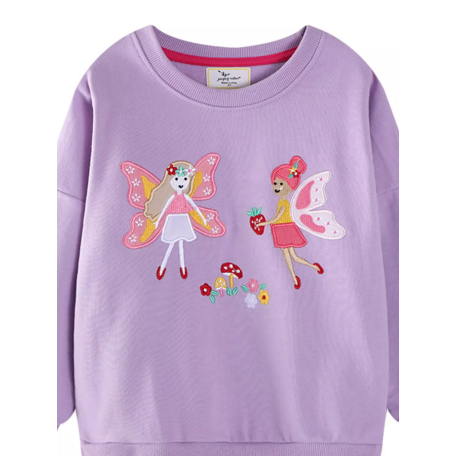 Children’s Fairy Embroidered Tulle Sweatshirt Dress Apparel and Accessories