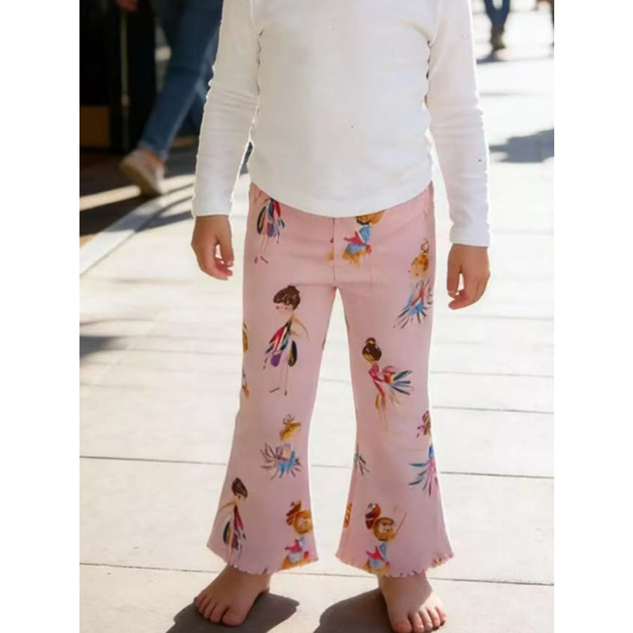 Children’s Fairy Print Flared Leggings Blush Pink / 2T Apparel and Accessories