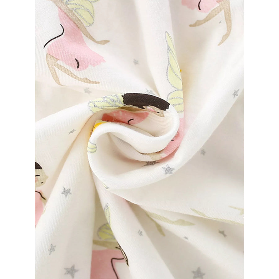Children’s Fairy Print Peter Pan Collar Puff Sleeve Dress Apparel and Accessories