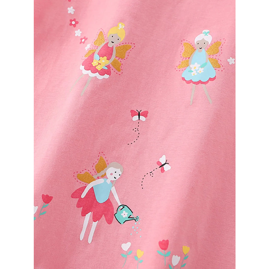 Children’s Fairy Print Round Neck T-Shirt Apparel and Accessories