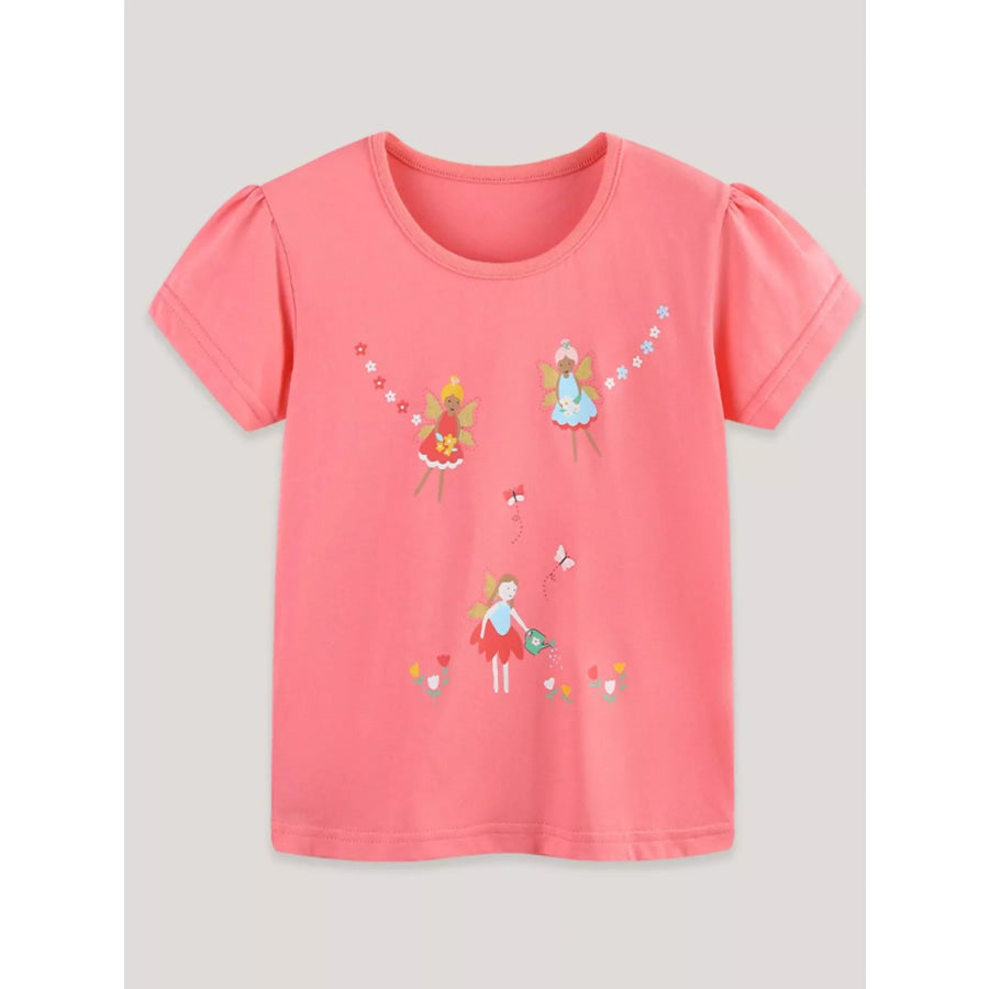 Children’s Fairy Print Short Sleeve T-Shirt Apparel and Accessories