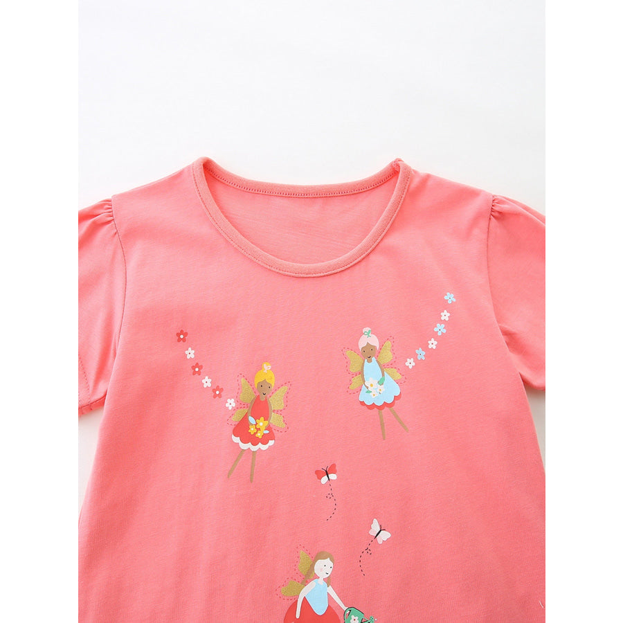 Children’s Fairy Print Short Sleeve T-Shirt Apparel and Accessories