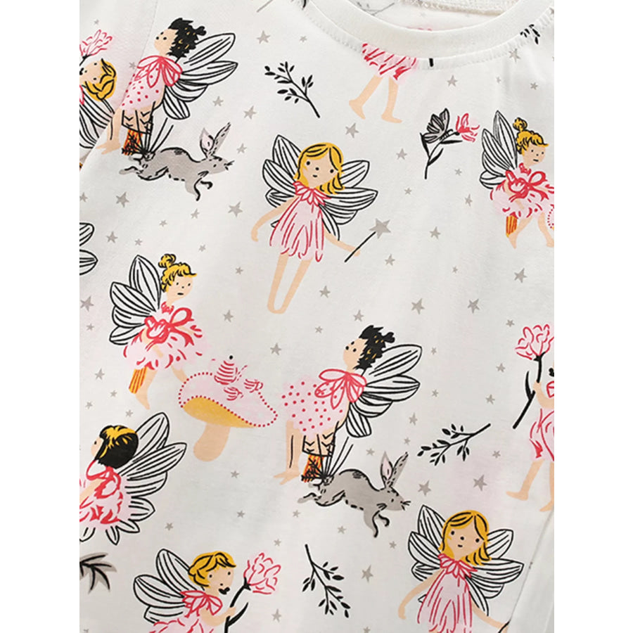 Children’s Fairy Print Short Sleeve Tee and Shorts Set Apparel and Accessories