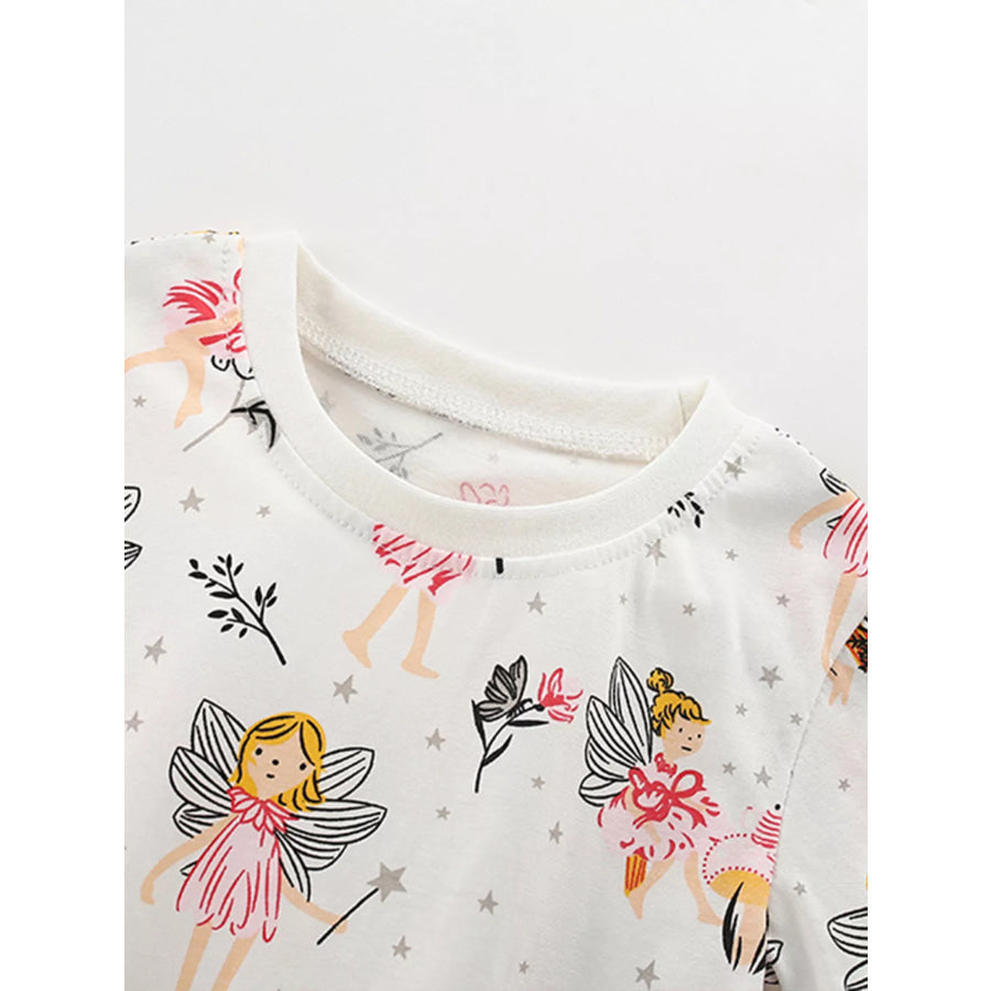 Children’s Fairy Print Short Sleeve Tee and Shorts Set Apparel and Accessories