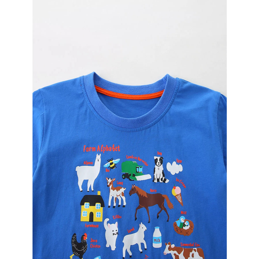 Children’s Farm Alphabet T-Shirt and Dinosaur Adventure Pants Set Apparel and Accessories