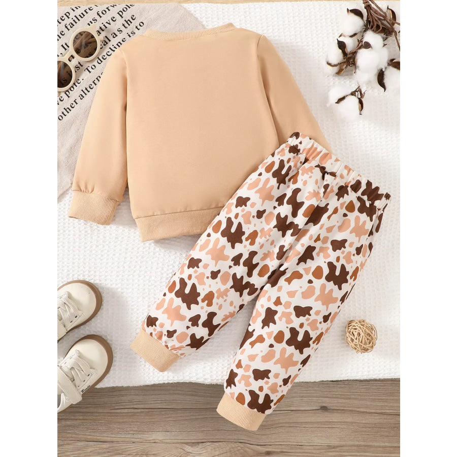 Children’s Farm Animal Embroidered Top and Pants Set Apparel and Accessories