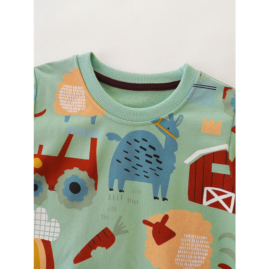 Children’s Farm Animal Sweatshirt and Jogger Set Apparel and Accessories