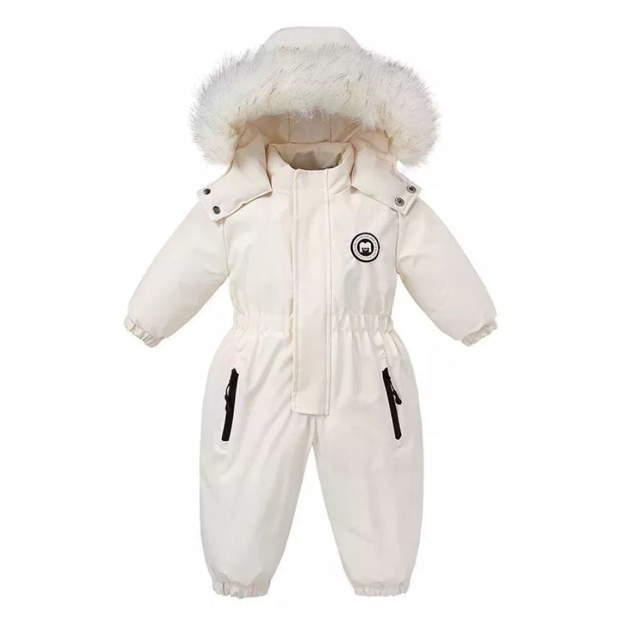 Children’s Faux Fur Hood One-Piece White / 2T Apparel and Accessories