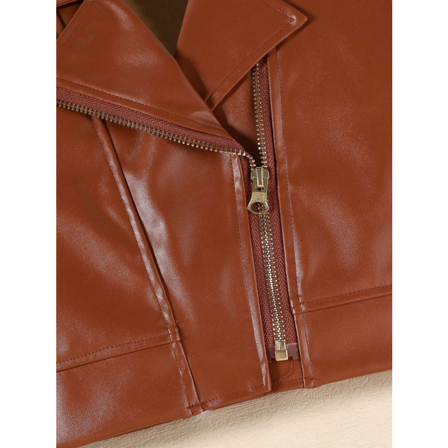Children’s Faux Leather Jacket & Pleated Skirt Set Apparel and Accessories
