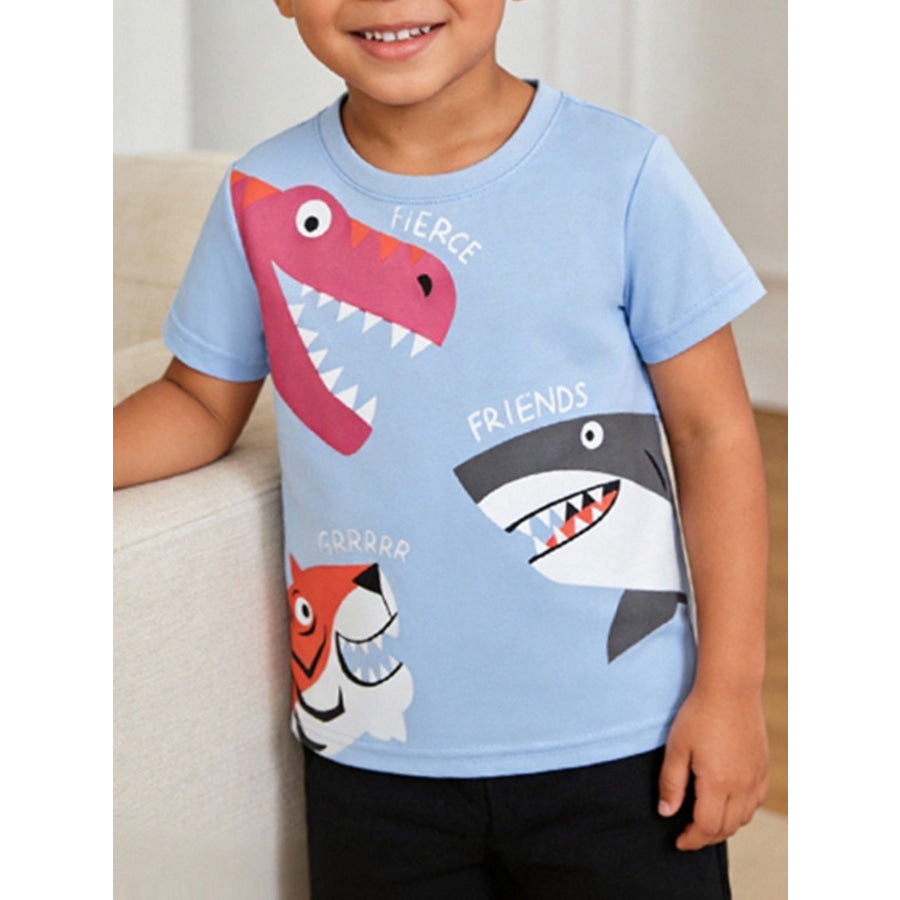 Children’s Fierce Friends Graphic Crew Neck T-Shirt Light Blue / 2-3Y Apparel and Accessories