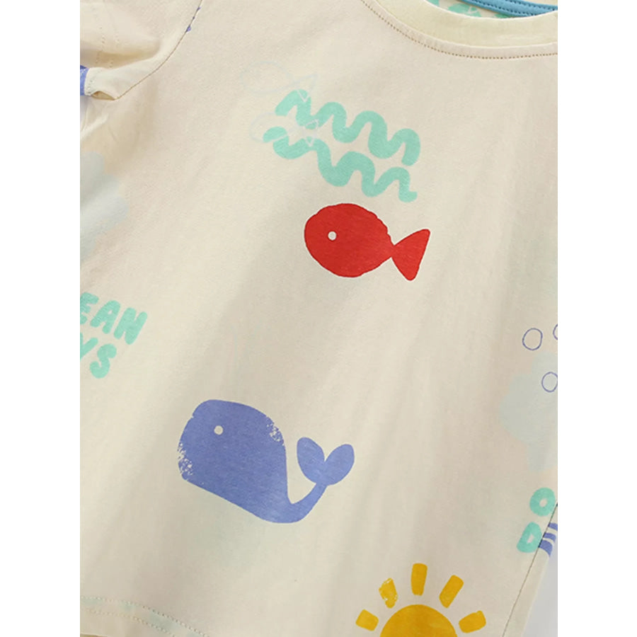 Children’s Fish Short Sleeve Tee and Shorts Set Apparel and Accessories