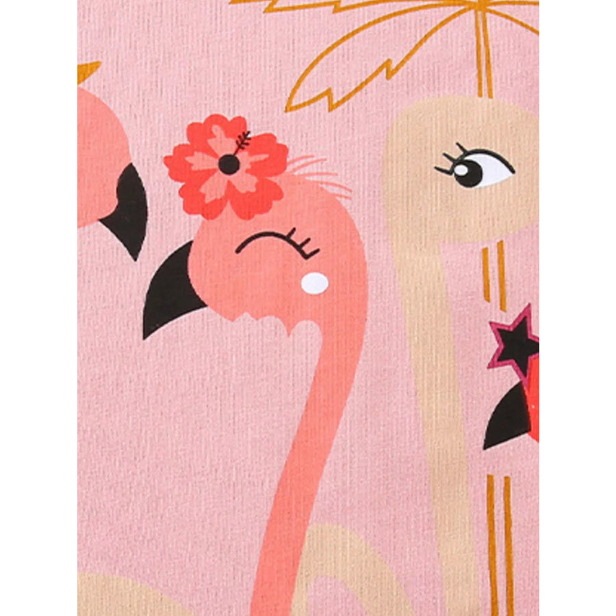 Children’s Flamingo Print Tee and Shorts Set Apparel and Accessories