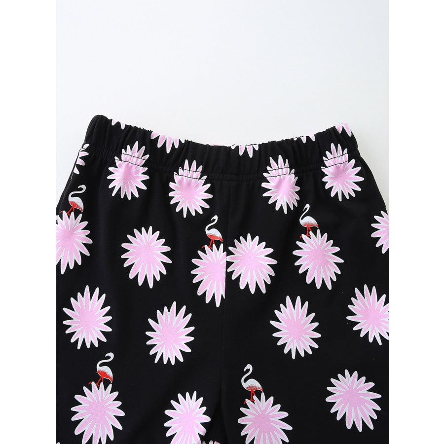 Children’s Flamingo Print Tee and Shorts Set Apparel and Accessories