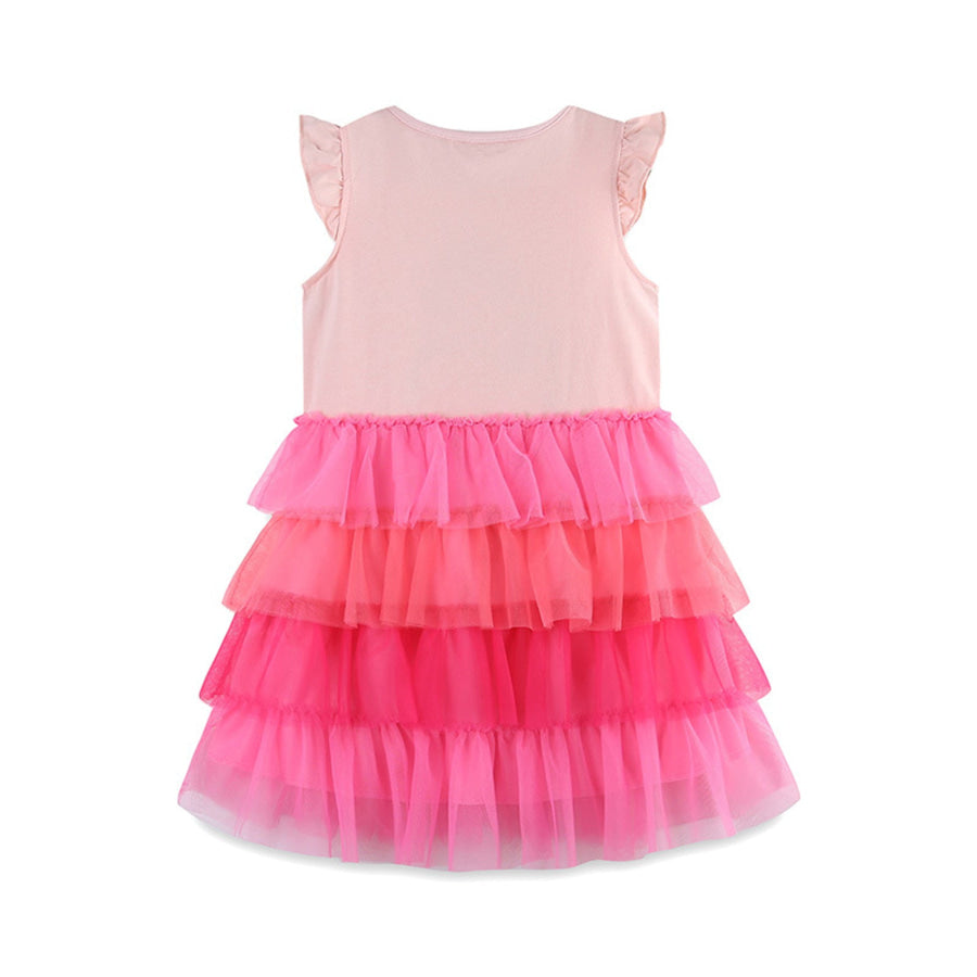 Children’s Flamingo Ruffle Tulle Dress Apparel and Accessories