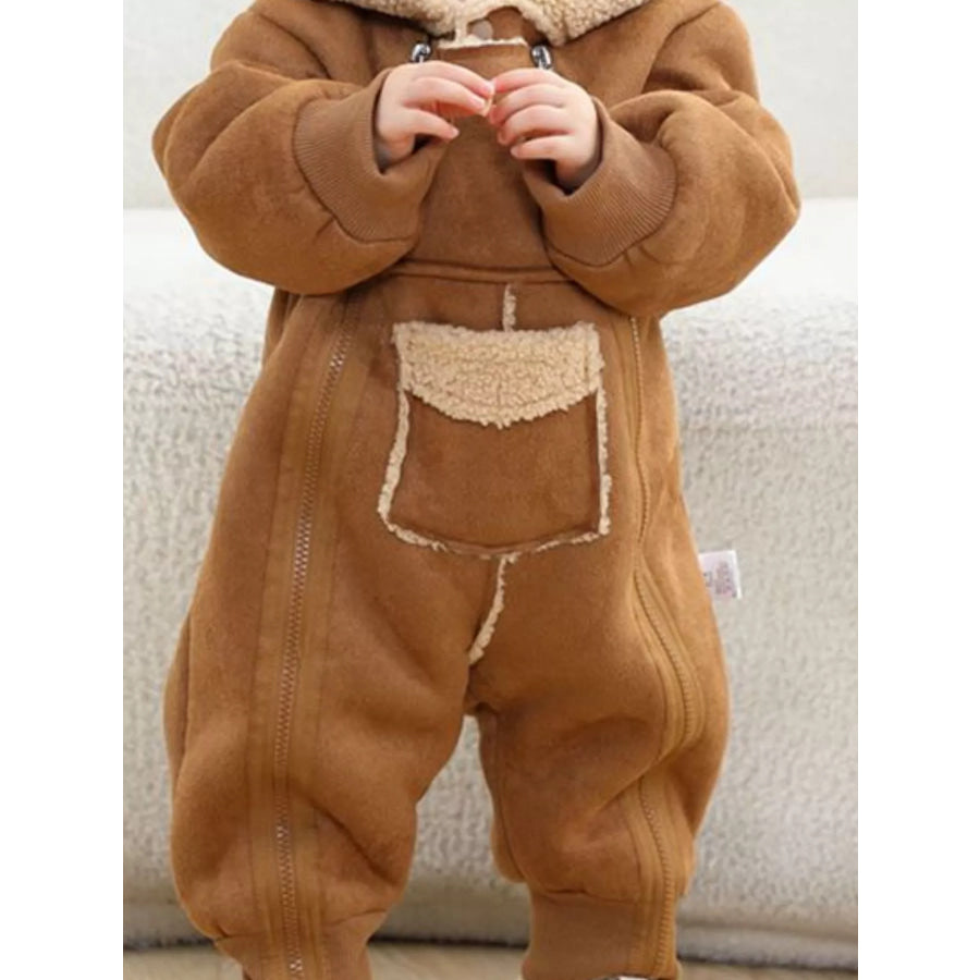 Children’s Fleece Hooded One-Piece Jumpsuit Apparel and Accessories