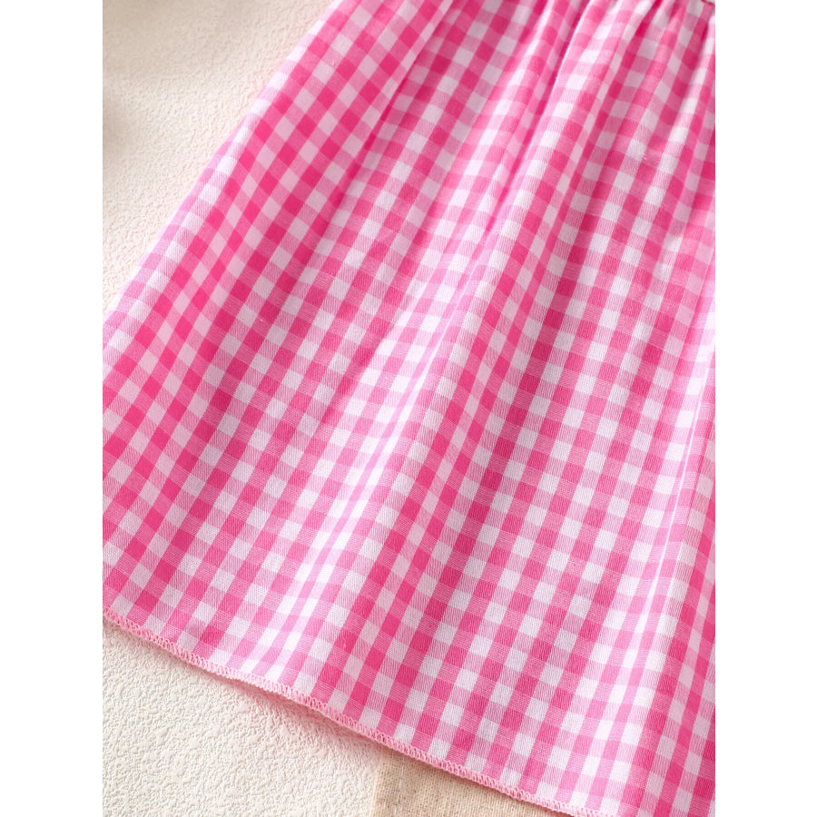 Children’s Floral Applique Gingham Cami Top & Shorts Set Apparel and Accessories