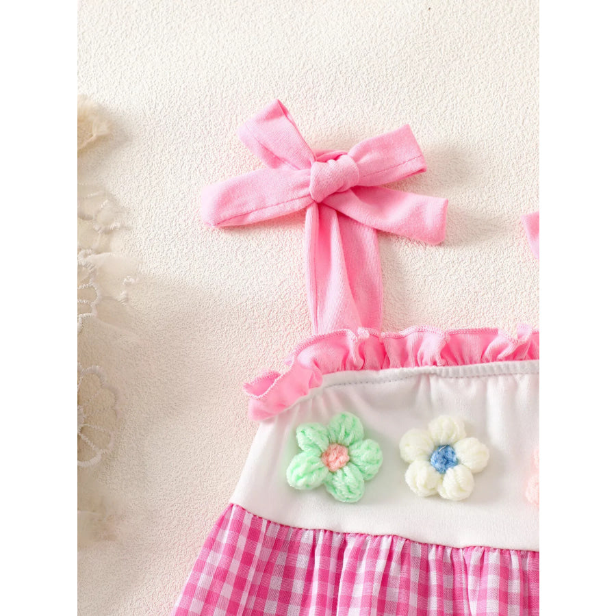 Children’s Floral Applique Gingham Cami Top & Shorts Set Apparel and Accessories