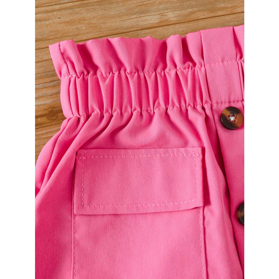 Children’s Floral Applique Ruffle Sleeve Top & Skirt Set Apparel and Accessories
