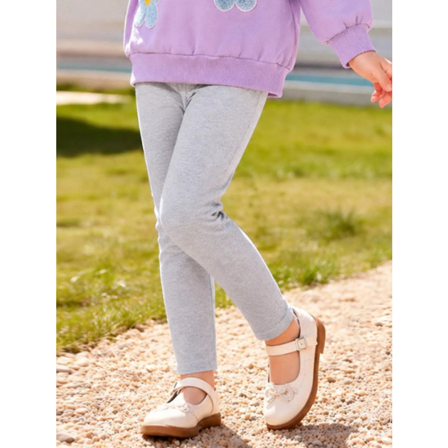 Children’s Floral Applique Sweatshirt and Leggings Set Apparel and Accessories