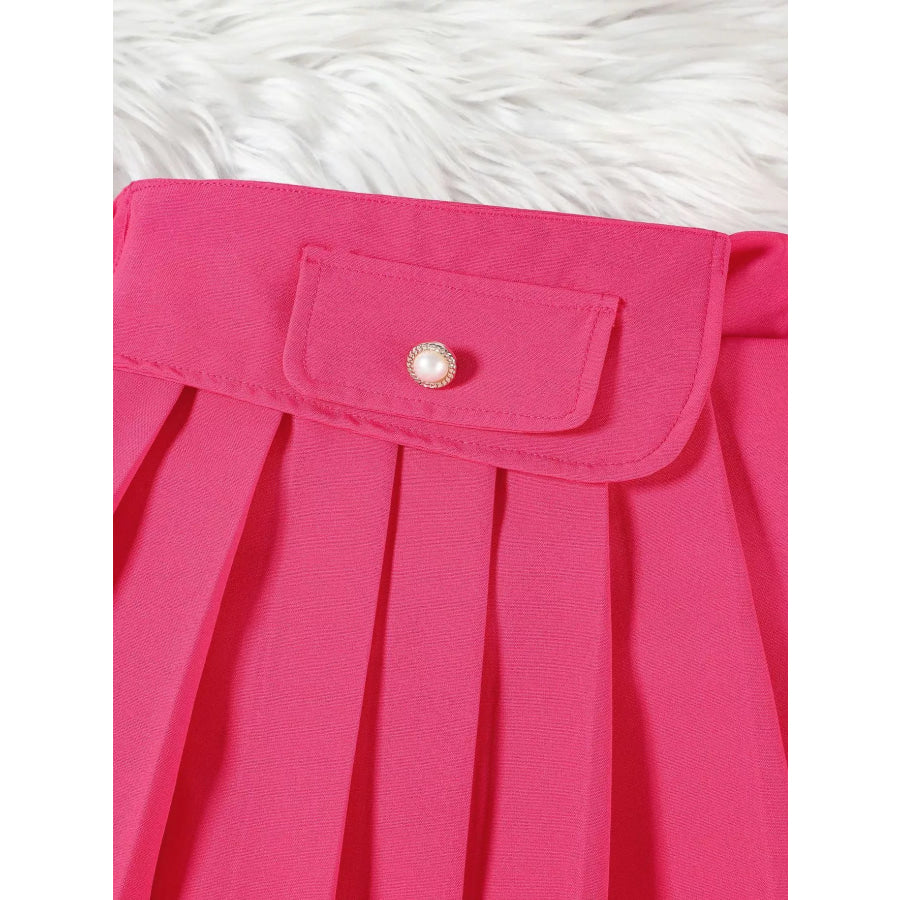 Children’s Floral Applique Tank Top & Pleated Skirt Set Apparel and Accessories