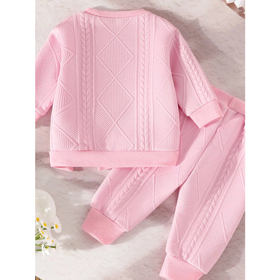 Children’s Floral Applique Top and Pants Set Apparel and Accessories