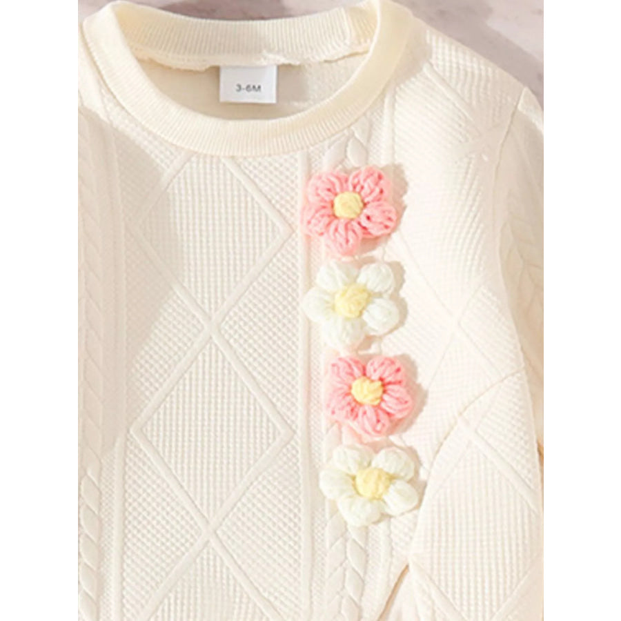 Children’s Floral Applique Top and Pants Set Apparel and Accessories